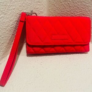 Vera Bradley Quilted Wristlet Clutch in Bright Red, NWT